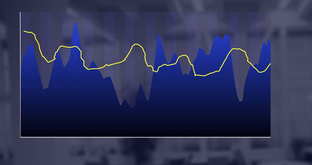 Dynamic Line Chart Overlay with Blurred Office Background