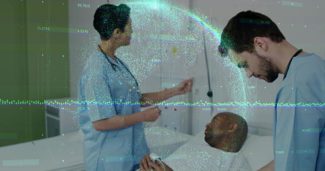 Medical Team Analyzing Patient Data with Modern Technology