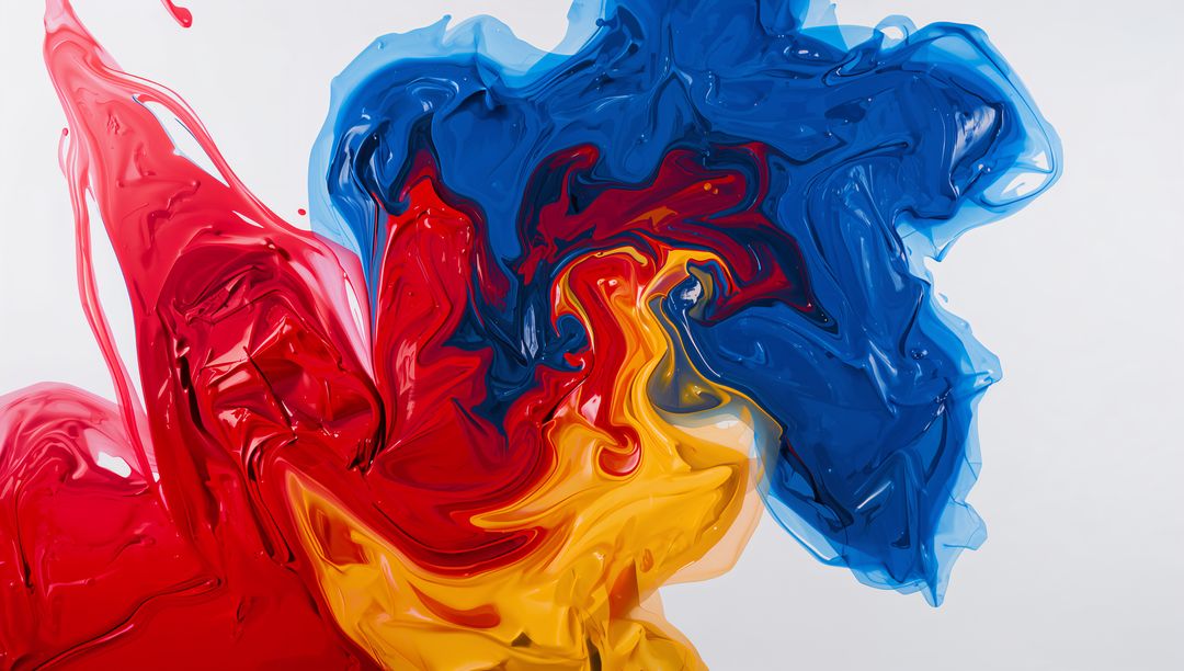 Dynamic Swirl of Vibrant Colors on White Background