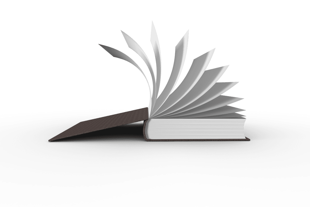 Open Book Pages Spread Concept on Transparent Background