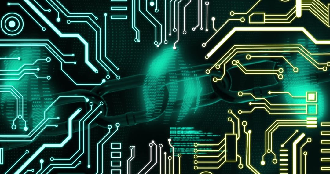 Digital Circuit Blockchain Network Technology Concept