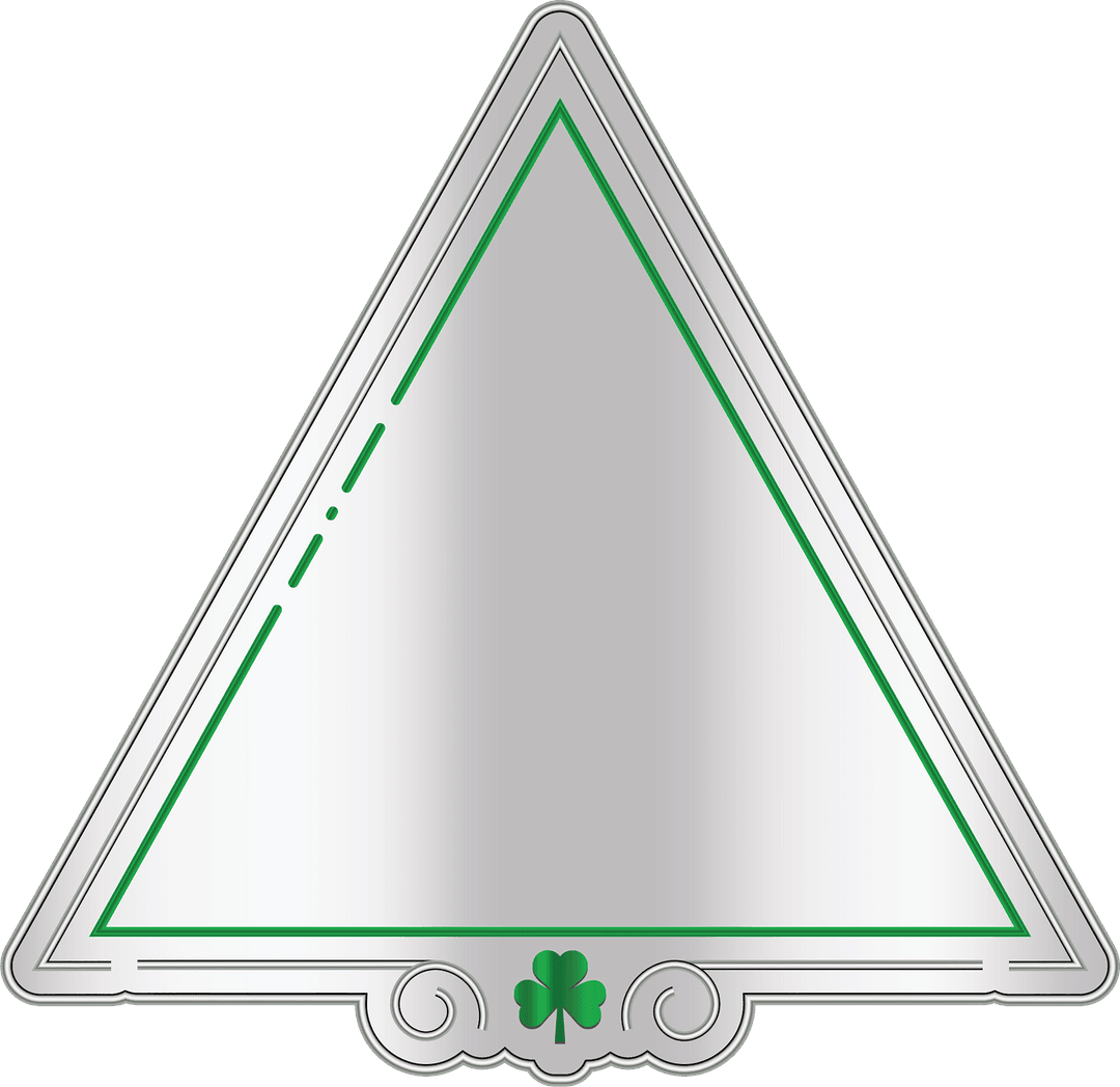 Transparent Triangular Label with Green Border and Clover Decoration - Download Free Stock Images Pikwizard.com