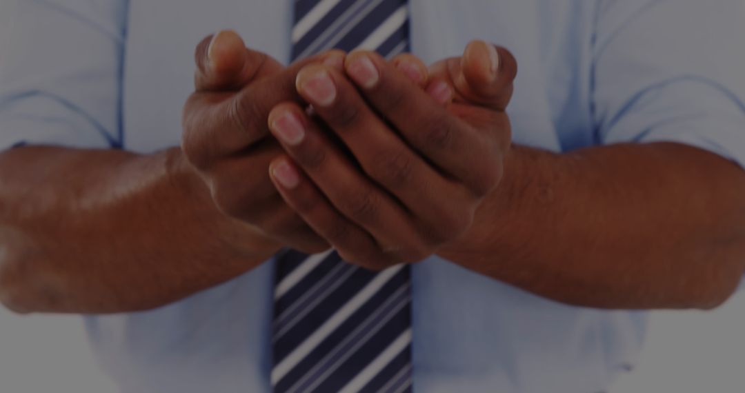 Professional Hands in Gesture of Offering Emphasizing Business Etiquette