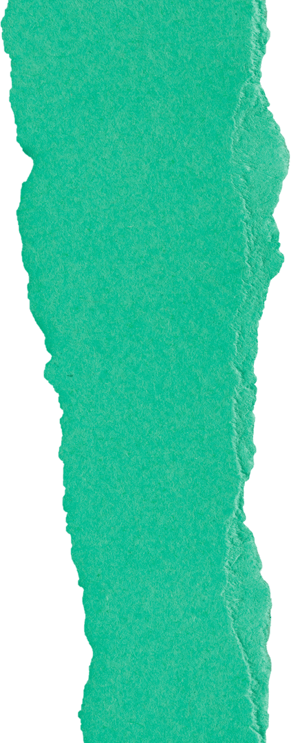 Green Torn Paper with Copy Space on Transparent Background