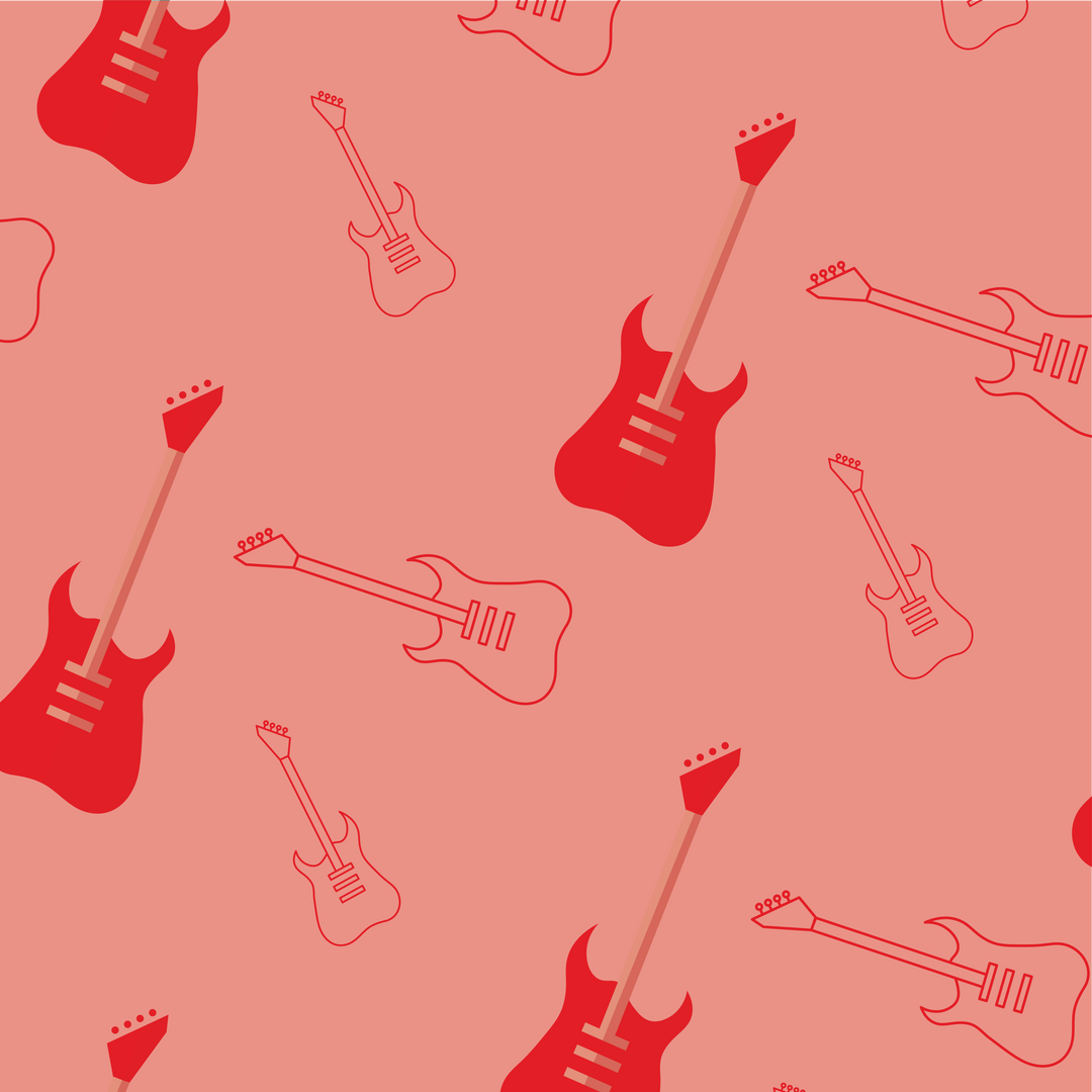 Transparent Background Red Electric Guitar Pattern with Pink Background - Download Free Stock Images Pikwizard.com