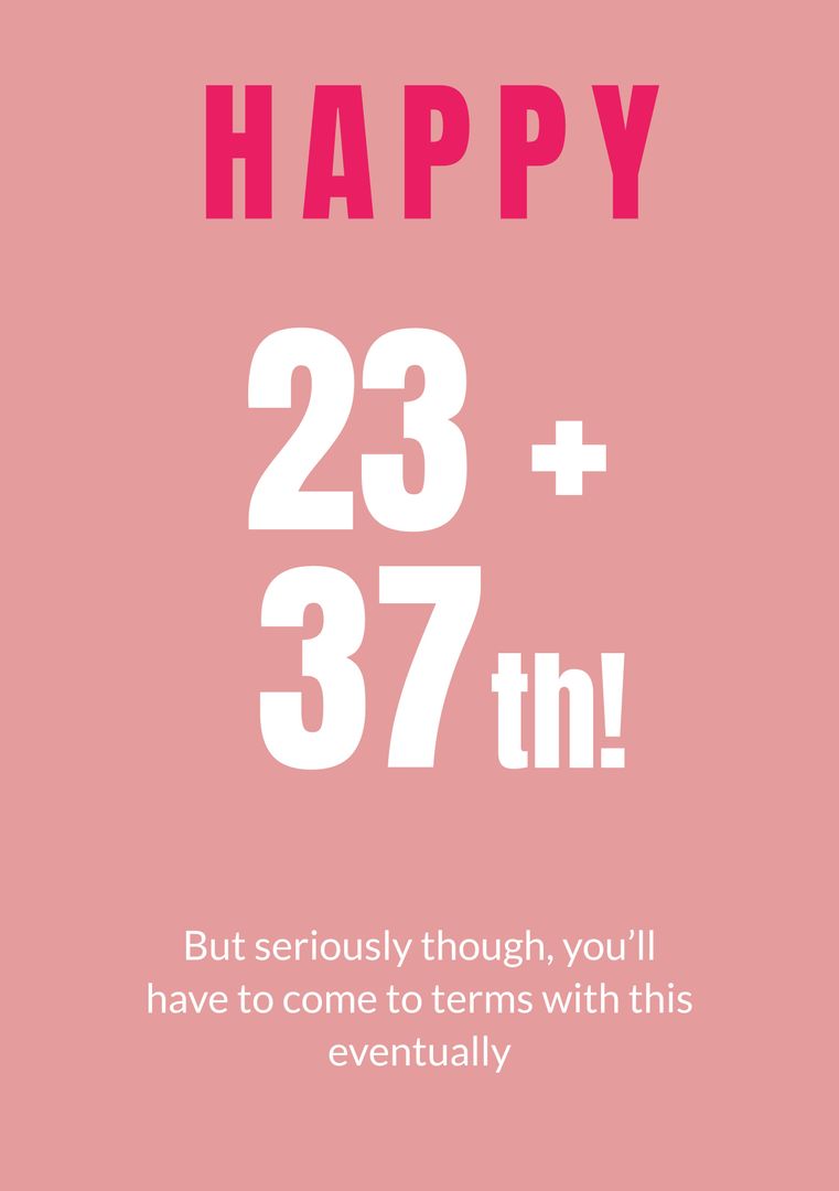 Funny Happy Birthday Quote with Bold Age Numbers - Download Free Stock Templates Pikwizard.com
