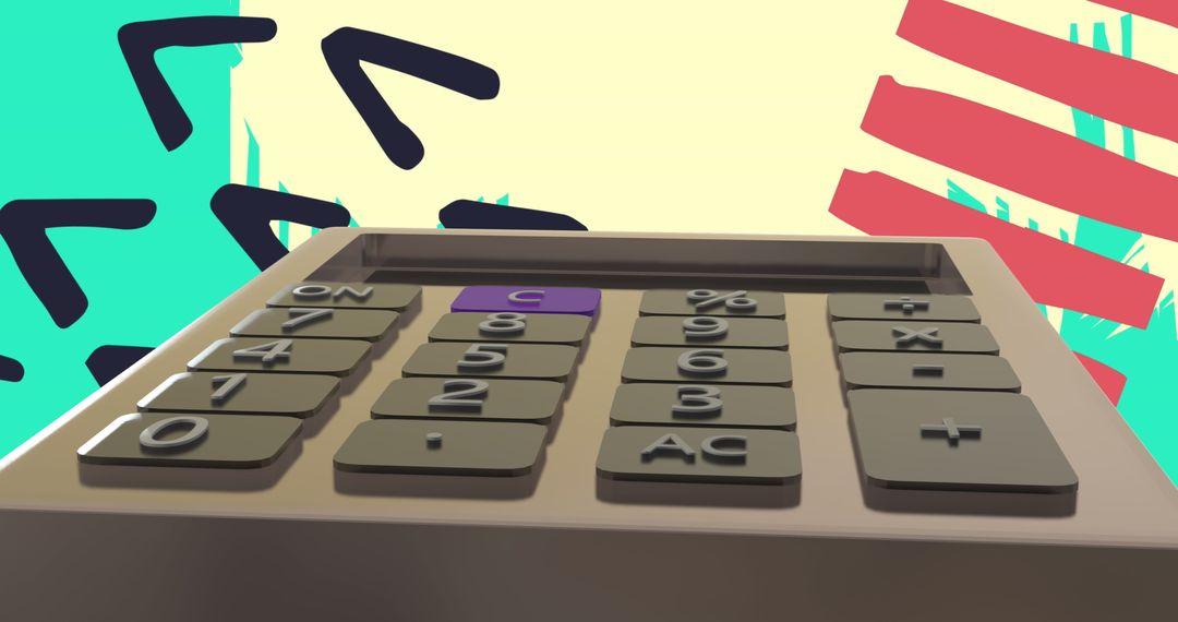 3D Calculator Icon on Vibrant Abstract Background