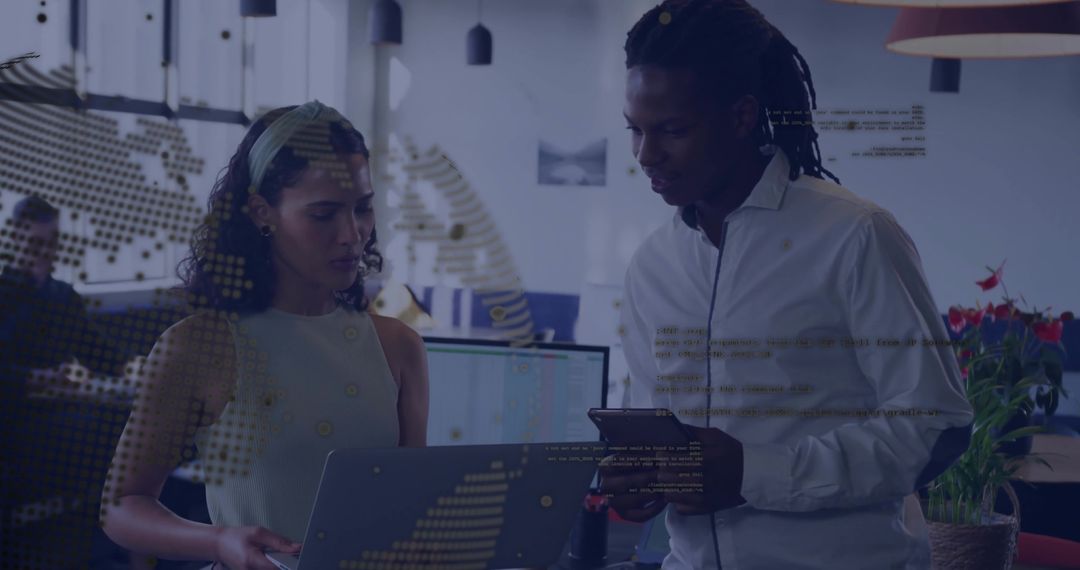 Office Collaboration with Professionals Using Technology Devices