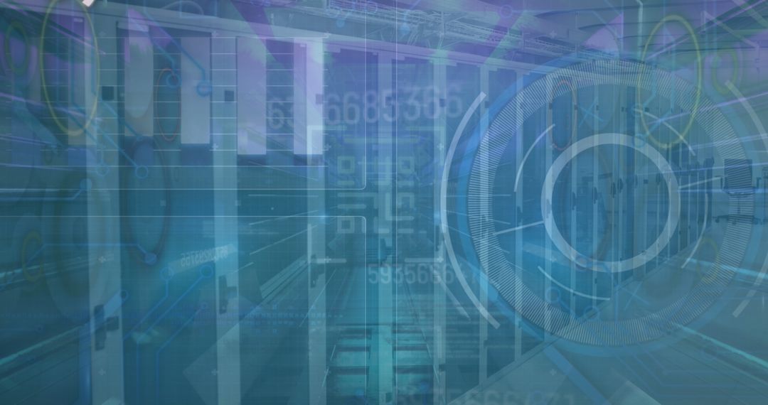Abstract Digital Network Data Processing in Modern Server Room