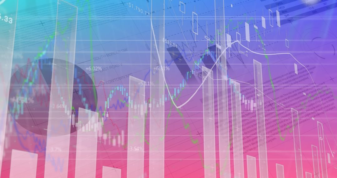 Abstract Financial Chart on Gradient Background