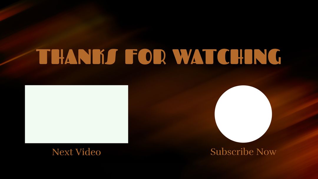 Modern YouTube Outro with Thanks for Watching Message - Download Free Stock Templates Pikwizard.com