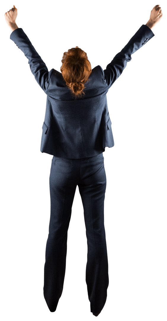 Transparent Businesswoman Celebrating Achievement