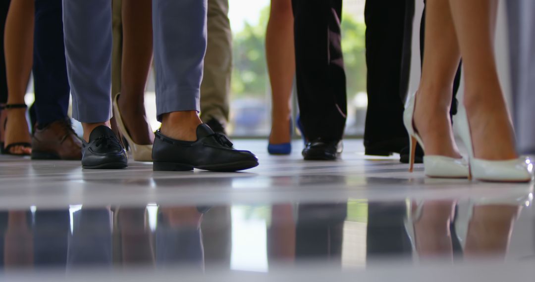 Diverse Group Standing in Line at Business Seminar