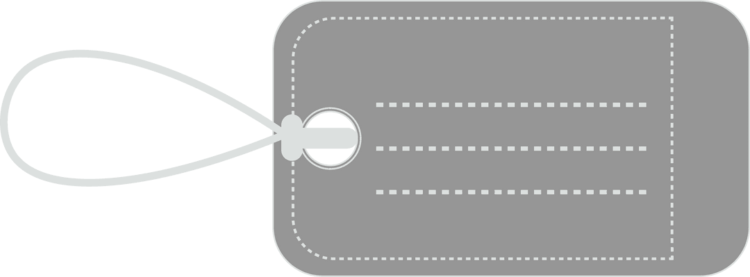 Gray Tag with Copy Space on Transparent Background for Versatile Use