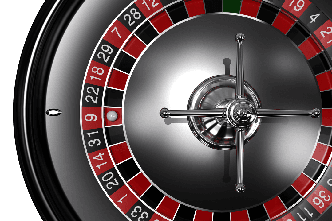 Overhead Transparent View of Glimmering Roulette Wheel in Motion