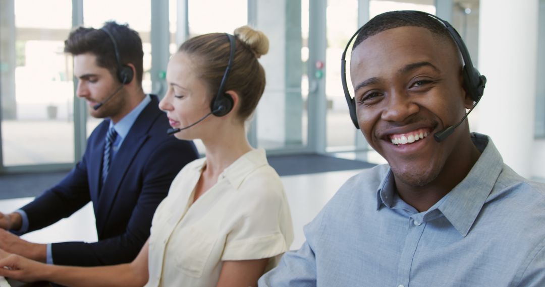 Smiling Customer Support Team Enhancing User Experience