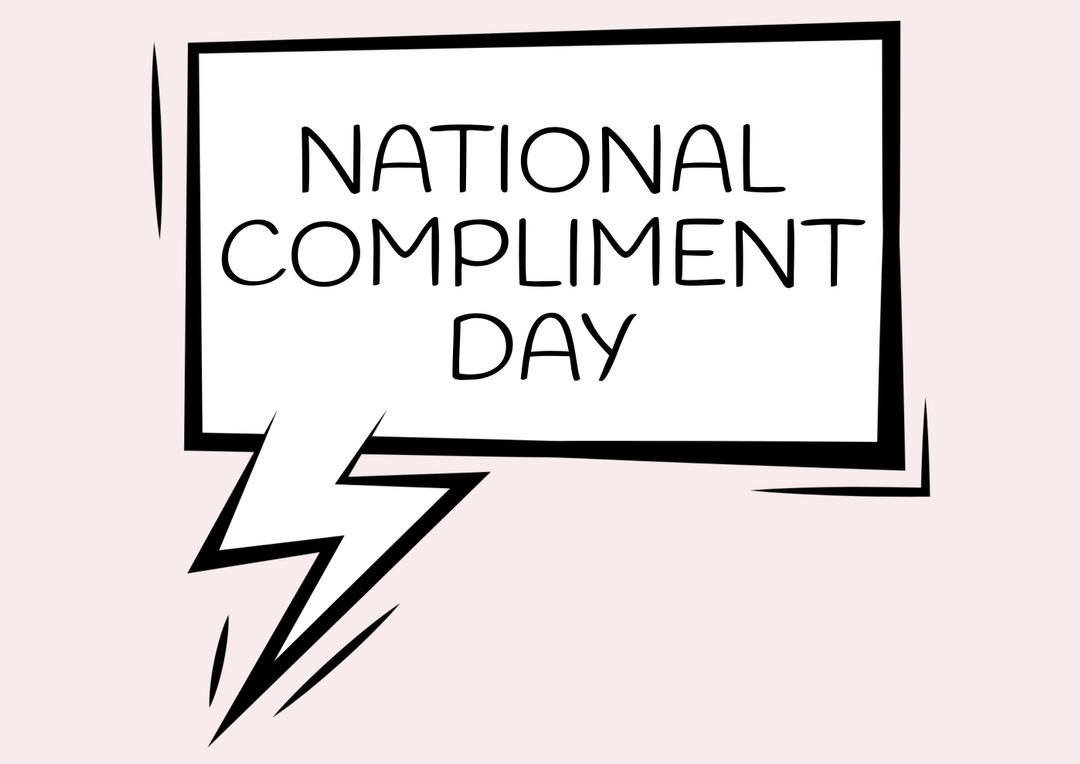 Composition of national compliment day text in speech bubble on beige backgorund - Free Images, Stock Photos and Pictures on Pikwizard.com