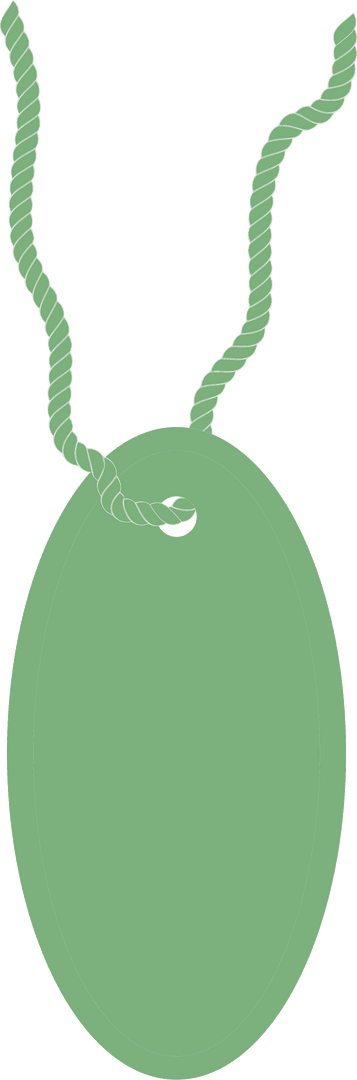 Green Badge with Rope for Message on Transparent Background