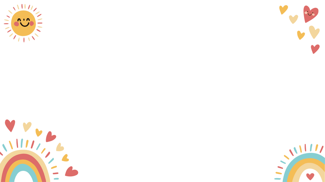 Playful Sunshine and Rainbow Doodles on Transparent Canvas