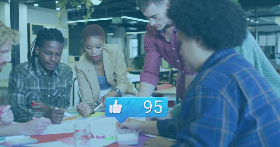 Diverse Team Brainstorming Creativity in Modern Office