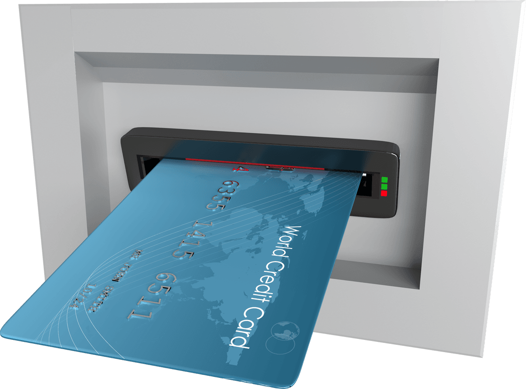 Transparent Credit Card ATM Electronic Card Reader Finance Technology Concept