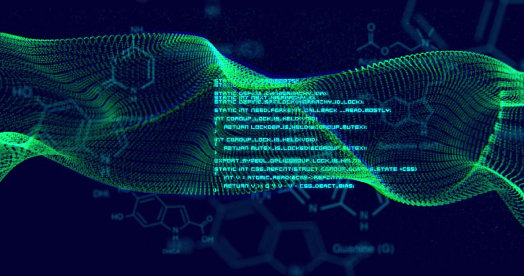 Digital Code and Molecular Structures on Abstract Background