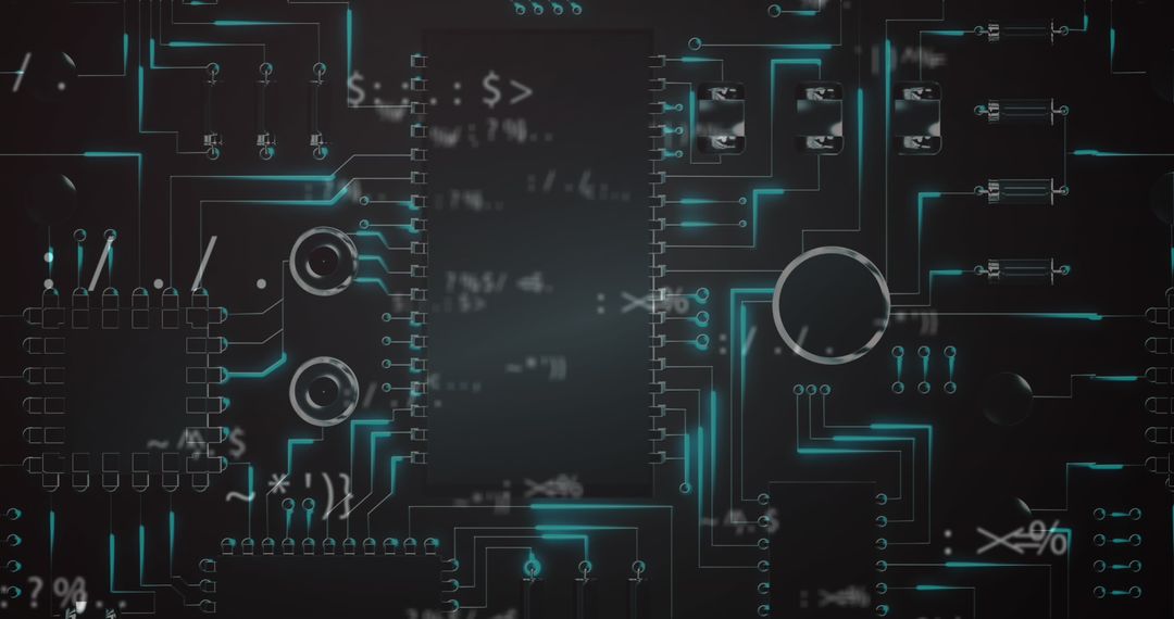 Futuristic Circuit Board with Dynamic Elements
