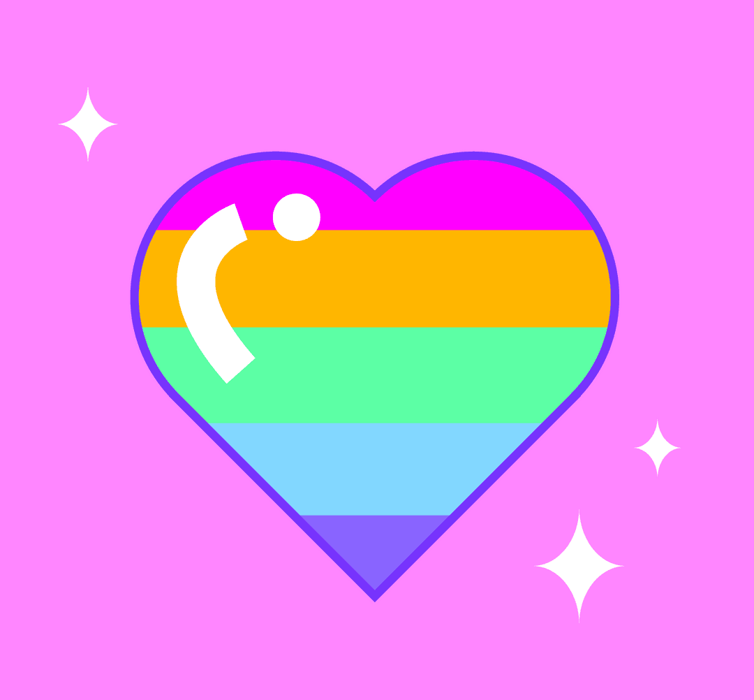 Vibrant Heart Design with Glossy Highlight and Sparkles on Transparent Background