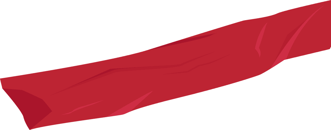 Floating Red Ribbon on Transparent Background with Flowing Curves