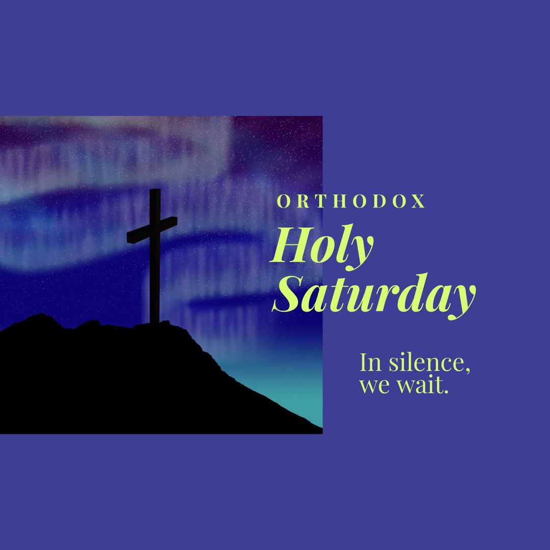 Orthodox Holy Saturday Cross in Night Sky