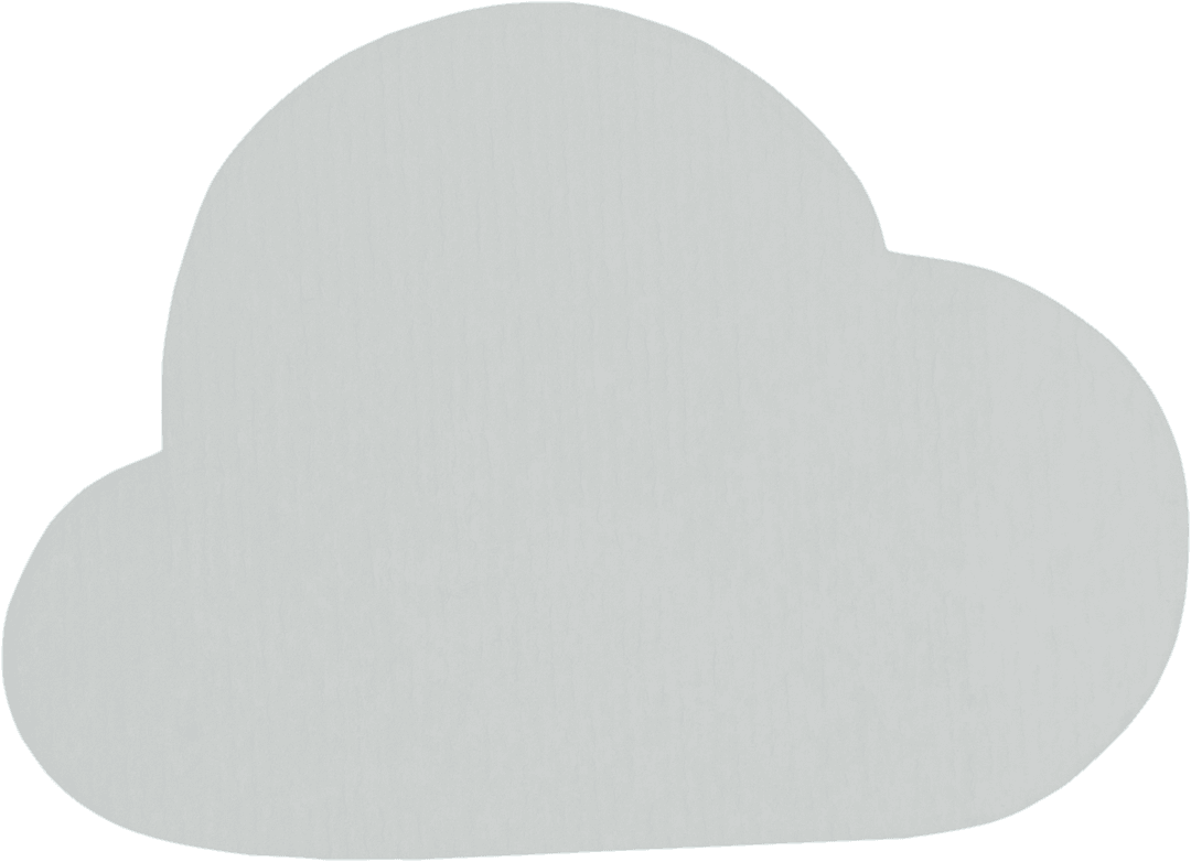 Gray Cloud Illustration on Transparent Background