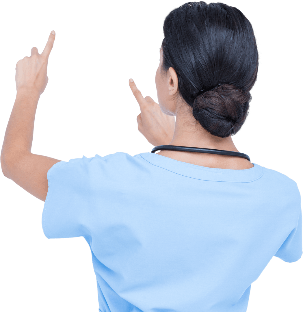 Transparent Medical Professional Gesturing Pose