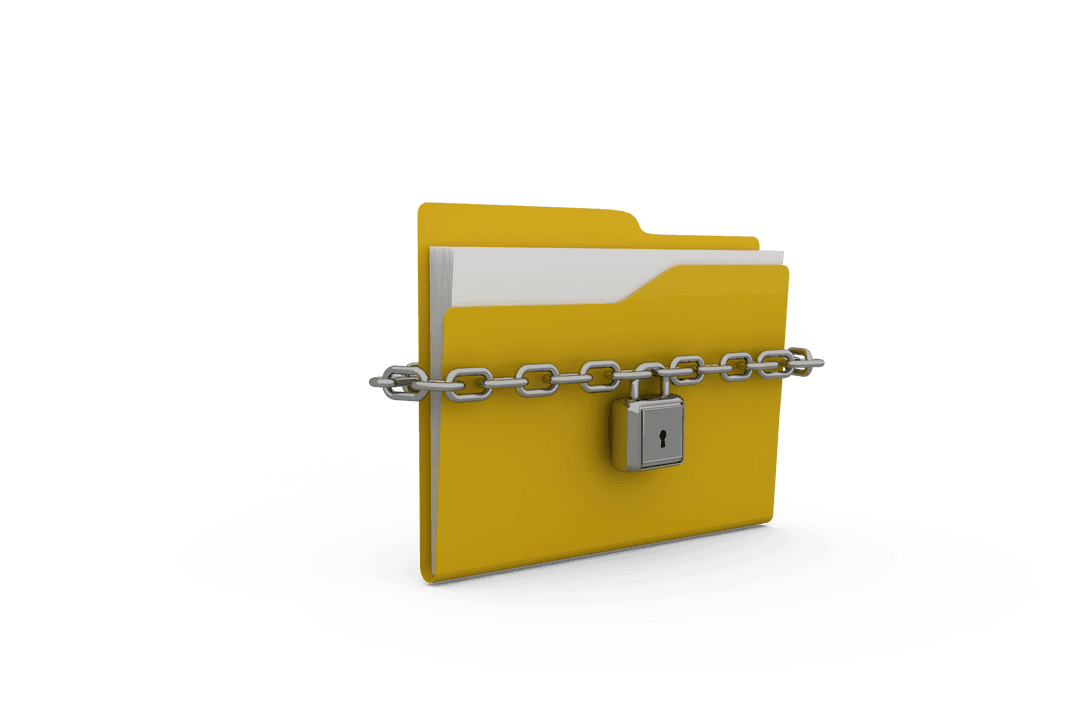 Secure File with Chain and Padlock on Transparent Background - Download Free Stock Images Pikwizard.com