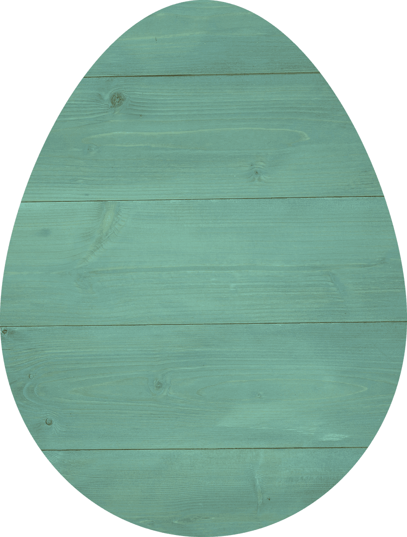 Wooden Egg-shaped Table Top on Transparent Background