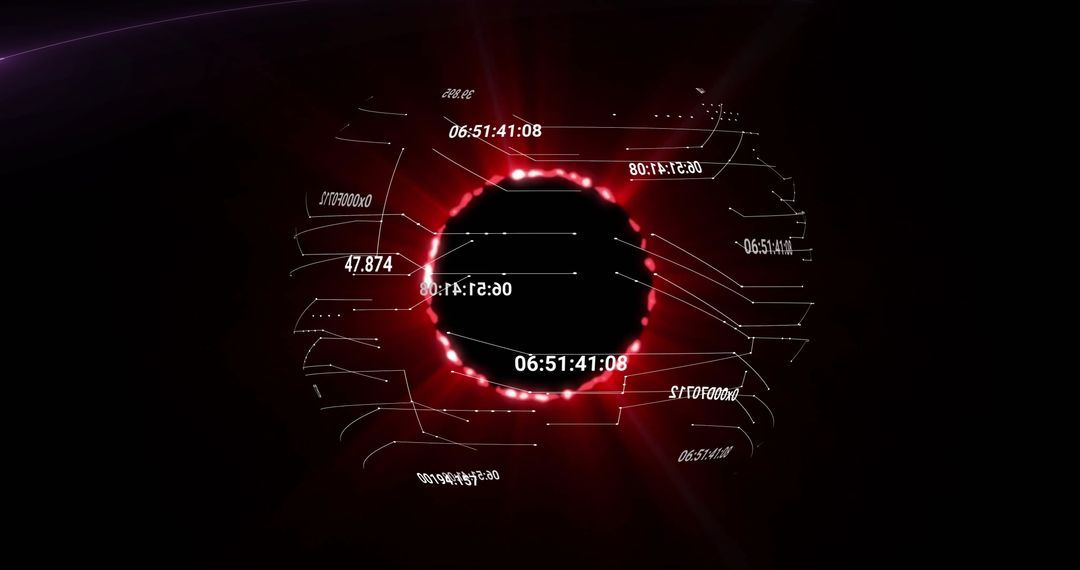 Futuristic Digital Interface Concept Around Black Hole Symbol