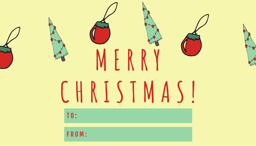 Festive Christmas Card Template with Ornaments and Bright Greetings