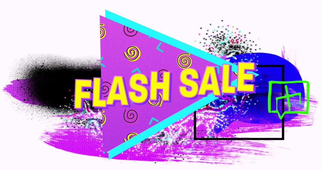 Flash Sale Promotion Banner with Vibrant Abstract Background