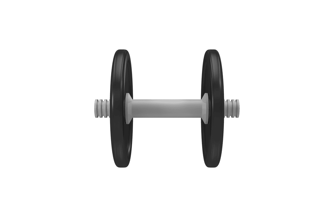 Realistic Dumbbell Elevating Fitness Enthusiasm on Transparent Background