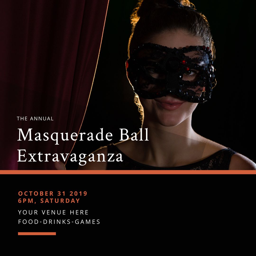 Elegant Masquerade Ball Gala Invitation with Intriguing Theme