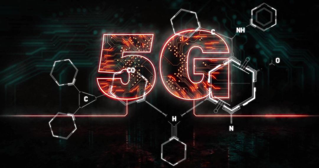 Futuristic 5G Technology with Digital Data Elements