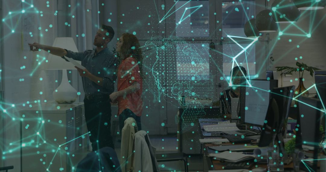 Collaborative Team Discussion with Digital Data Overlay