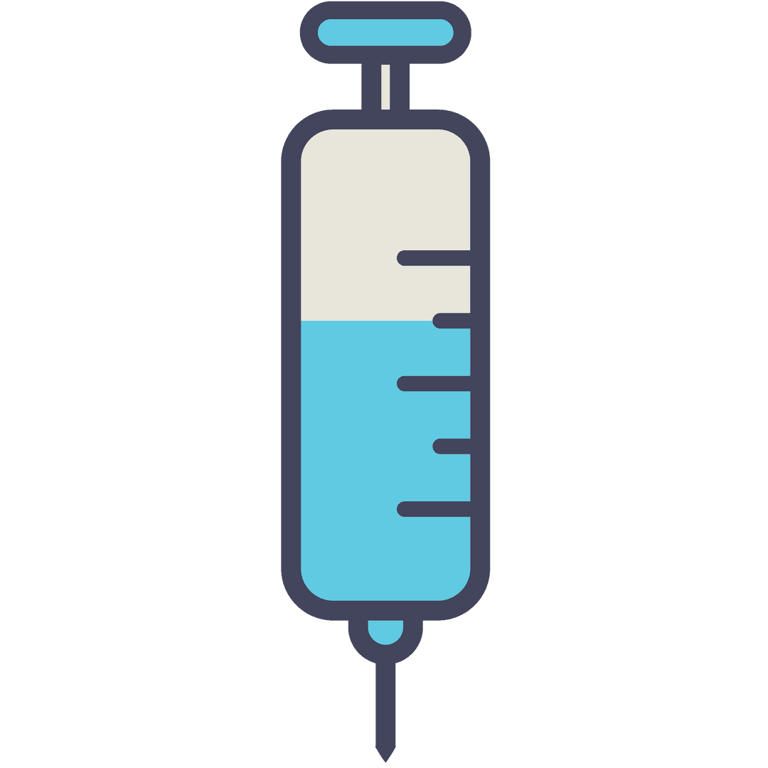 Transparent Syringe Icon Vector with Blue Gradient