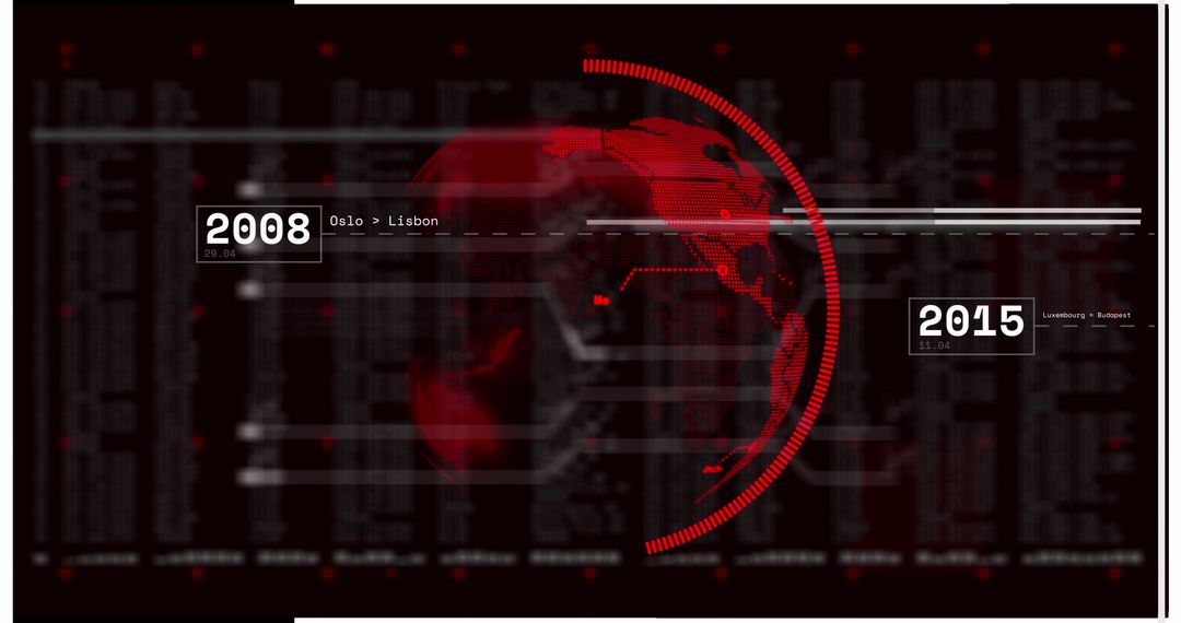 Digital Globe with Data Streams on Dark Interface Background