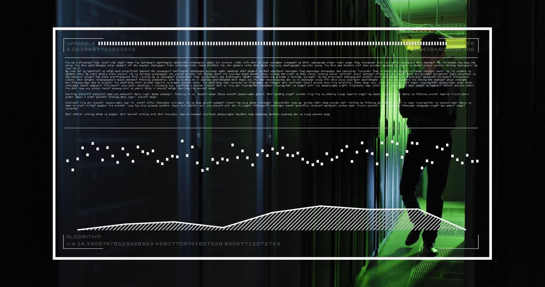 Silhouetted Person in Data Center Analyzing Digital Data - Free Images, Stock Photos and Pictures on Pikwizard.com