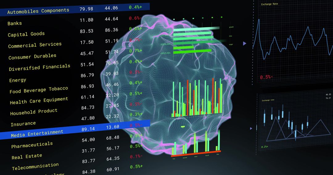 AI Data Processing with Digital Globe and Technology Interface Overlay