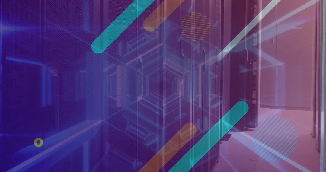 Digital Technology and Data Processing in Server Room