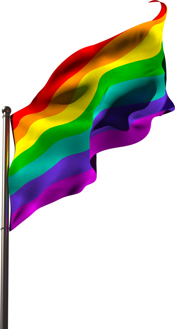 Rainbow LGBT Flag Waving on Metal Flagpole Transparent Background - Download Free Stock Images Pikwizard.com