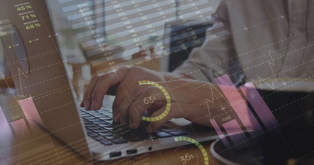 Data Analytics with Laptop in Modern Office Setting