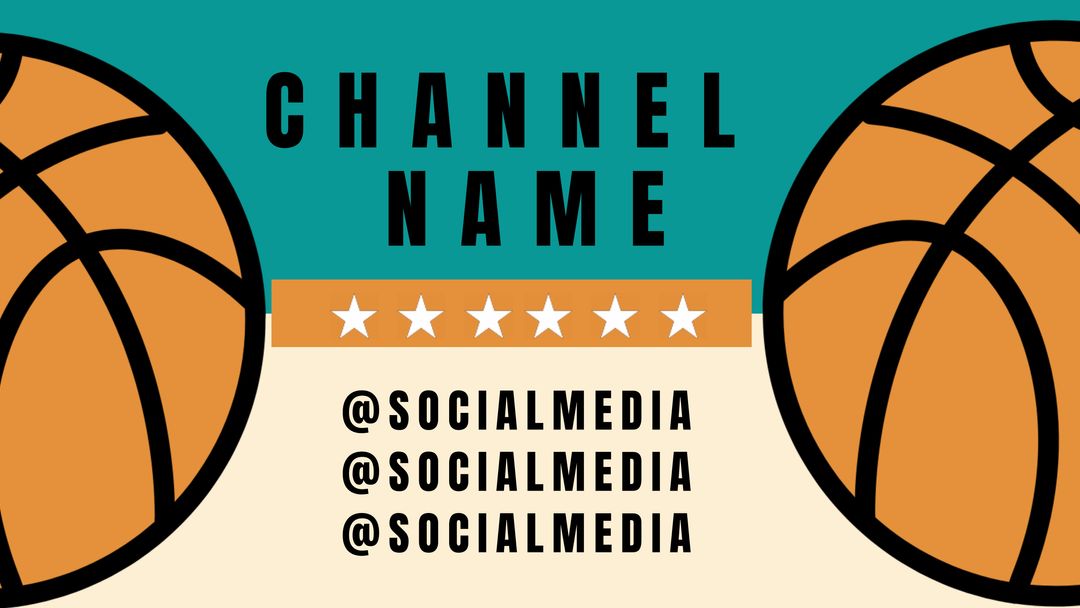 Sports Channel Template with Basketballs for Fan Engagement - Download Free Stock Templates Pikwizard.com