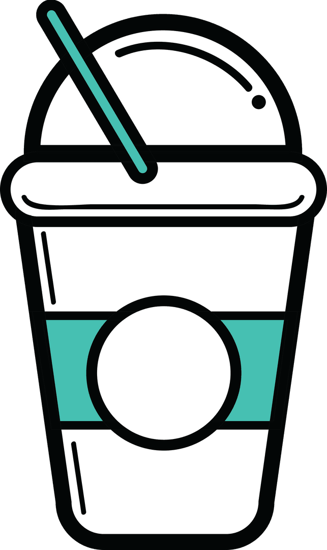 Colorful Drink Takeaway Cup on Transparent Background Illustration